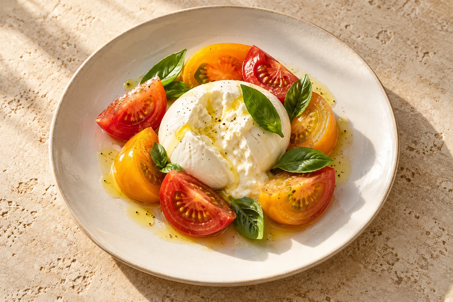 Burrata & garden tomato · Basil, tomato water & toasted sourdough · Riva