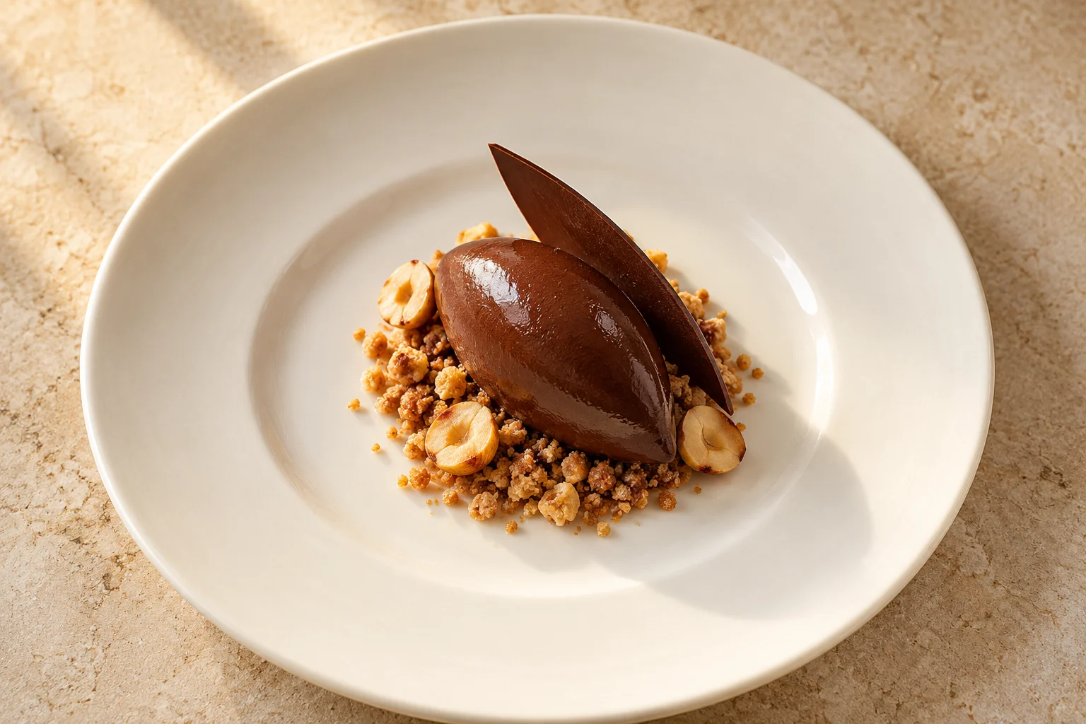 Chocolate & hazelnut · Dark chocolate crémeux & hazelnut praline · Riva