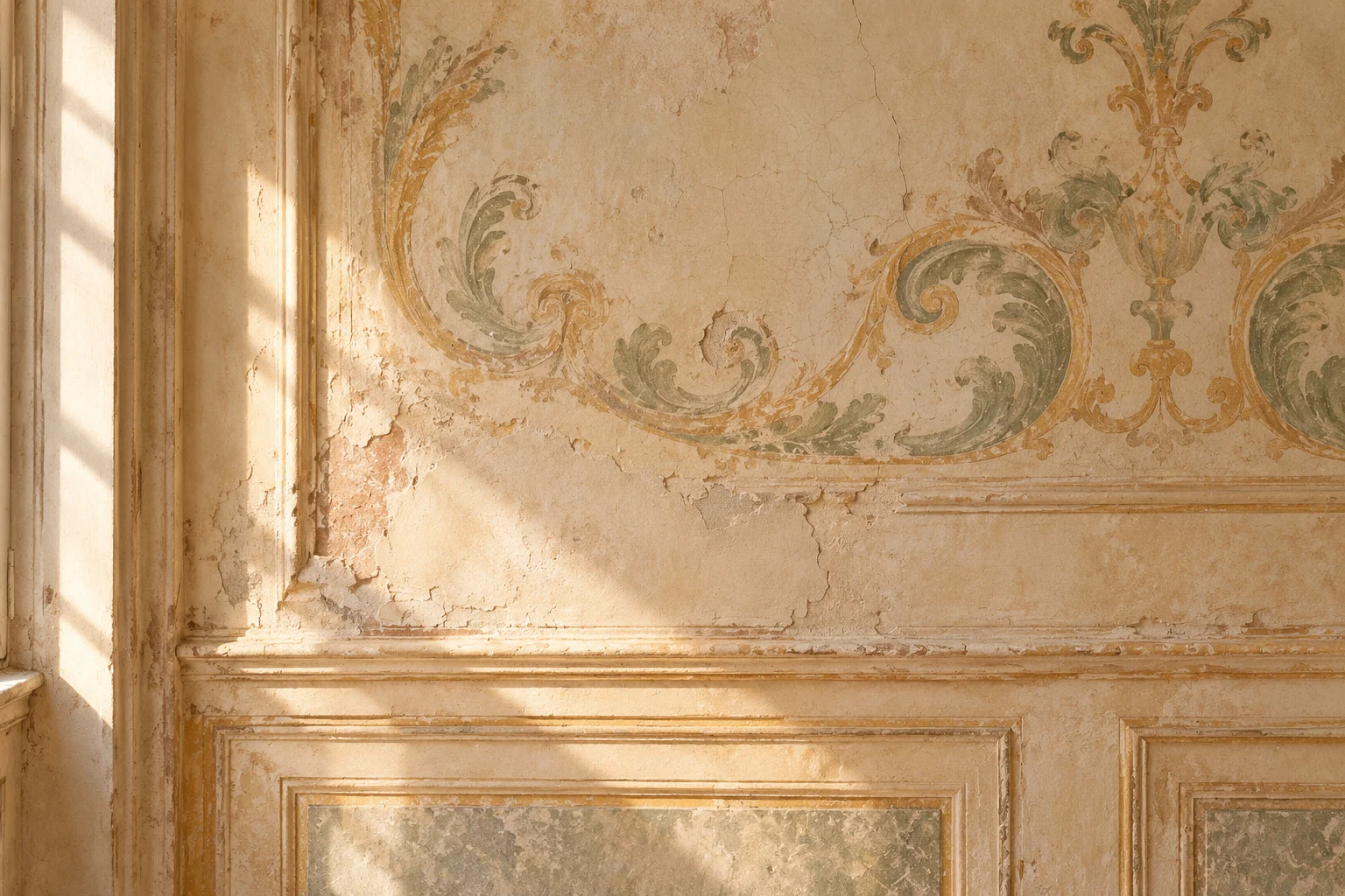 Traces of colour in old Venetian plaster