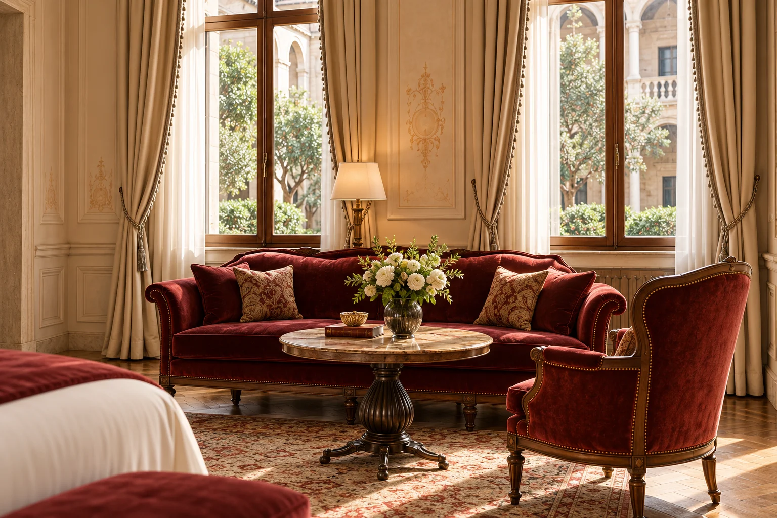 The private living or reading area · Notte Suite