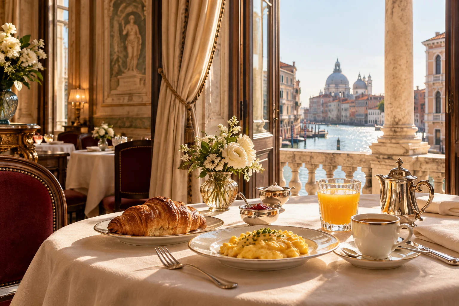 Breakfast beside the canal at Riva