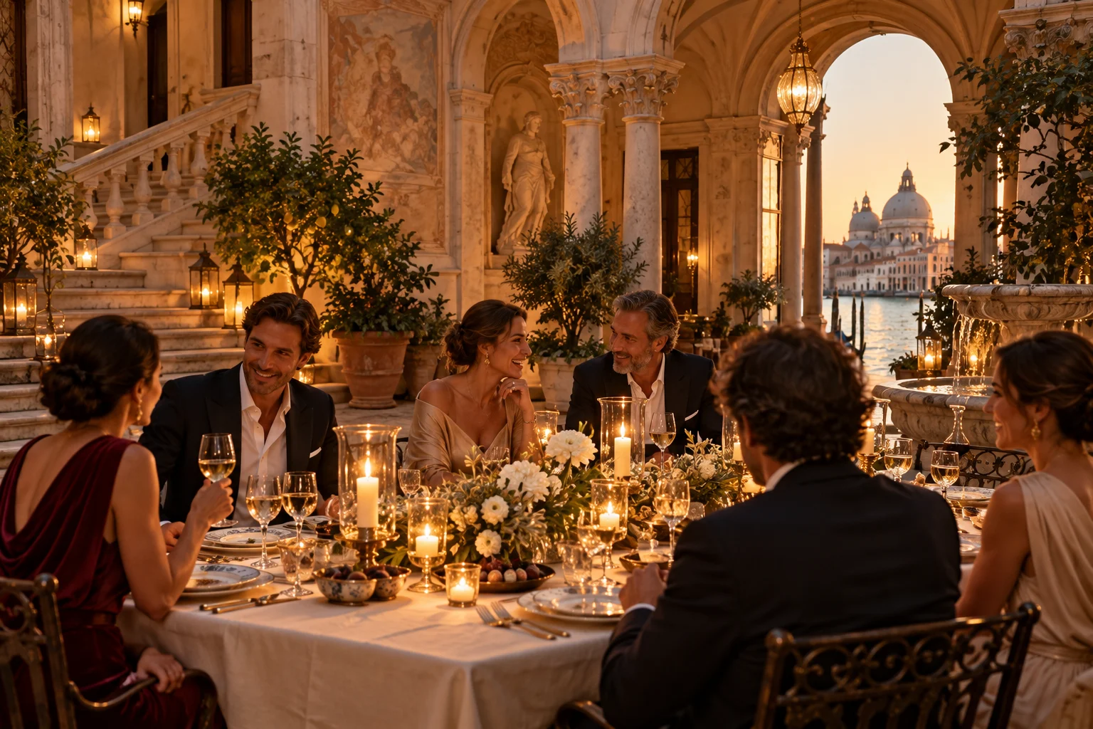 A candlelit table set for an intimate celebration