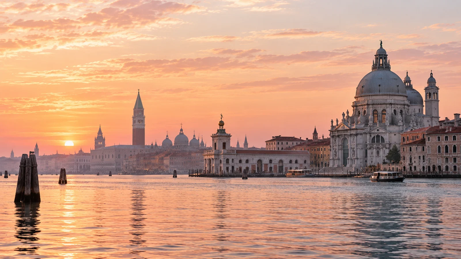 A wide view of Venice and the lagoon
